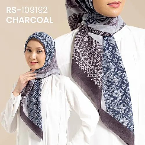 Hurraya - Hijab Segi Empat Voal Printed Premium Motif Exclusif 110cm x 110cm Adem Lembut Tipis Musilm Kerudung Wanita