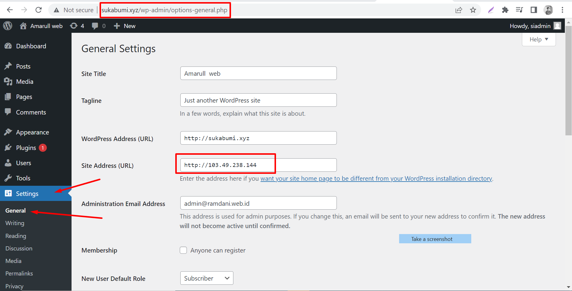 Stting di wordpress