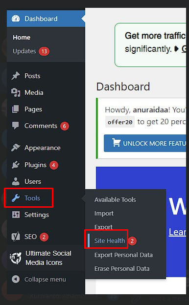 Cara Mengecek Disk Space WordPress