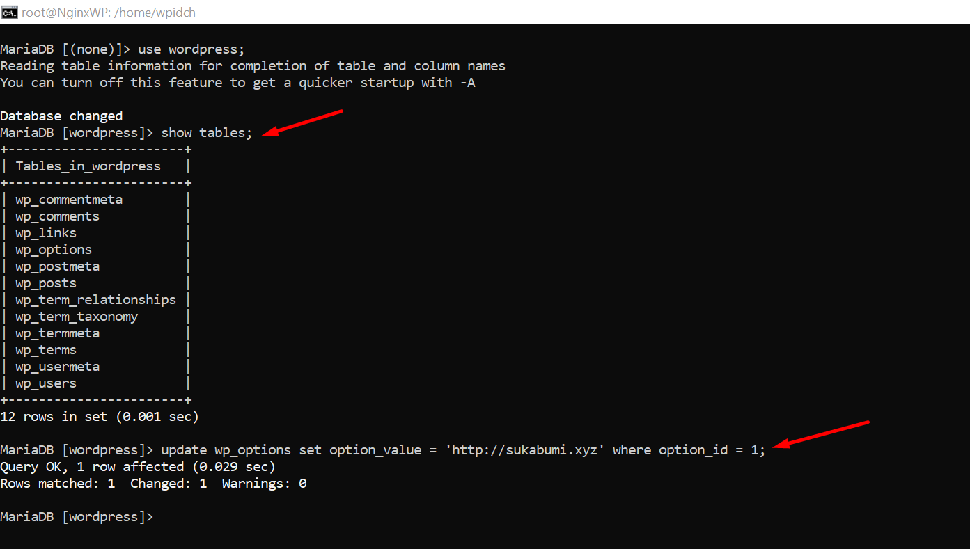 edit config databse