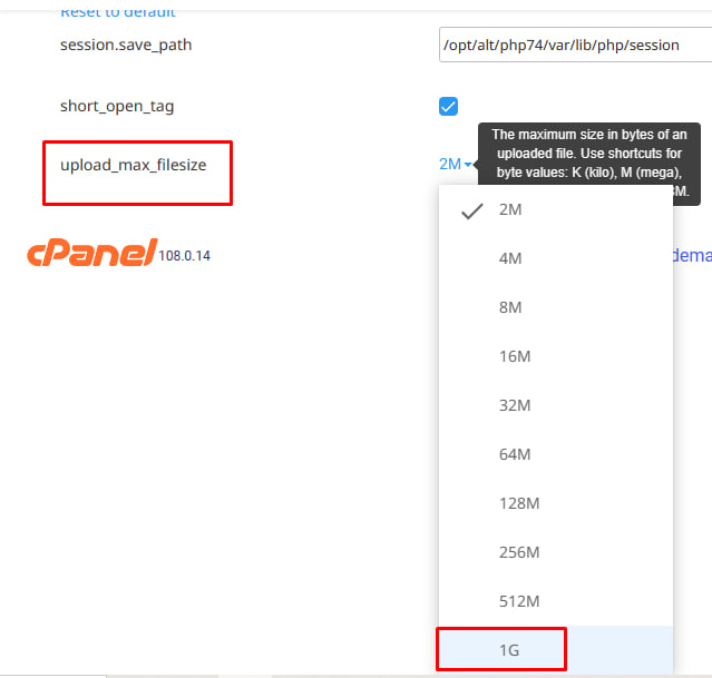 Mengatur ukuran maksimal upload