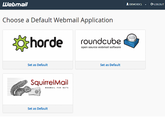 Default webmail application