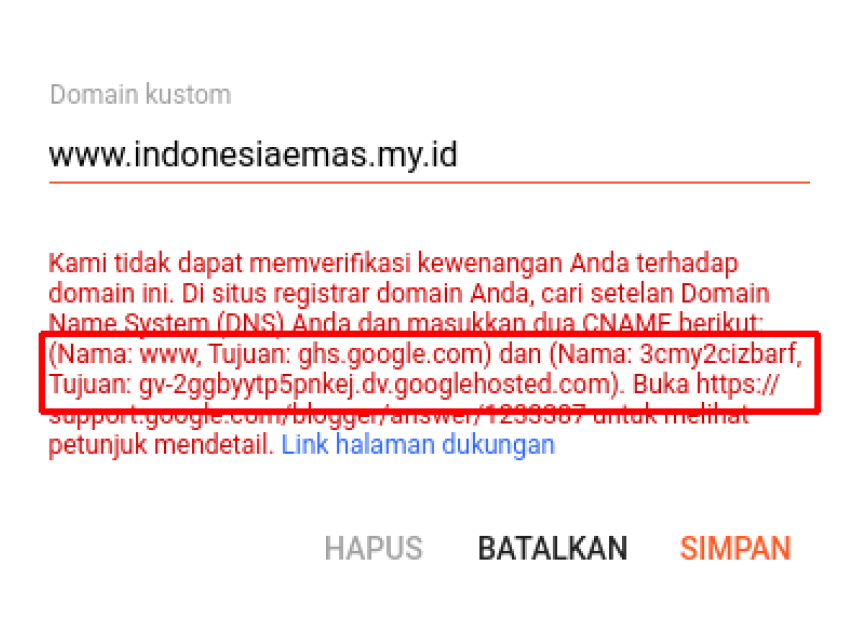 costum domain