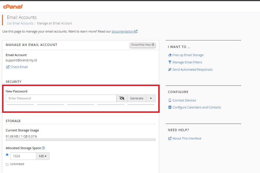 Mengubah Password Email Hosting di cPanel