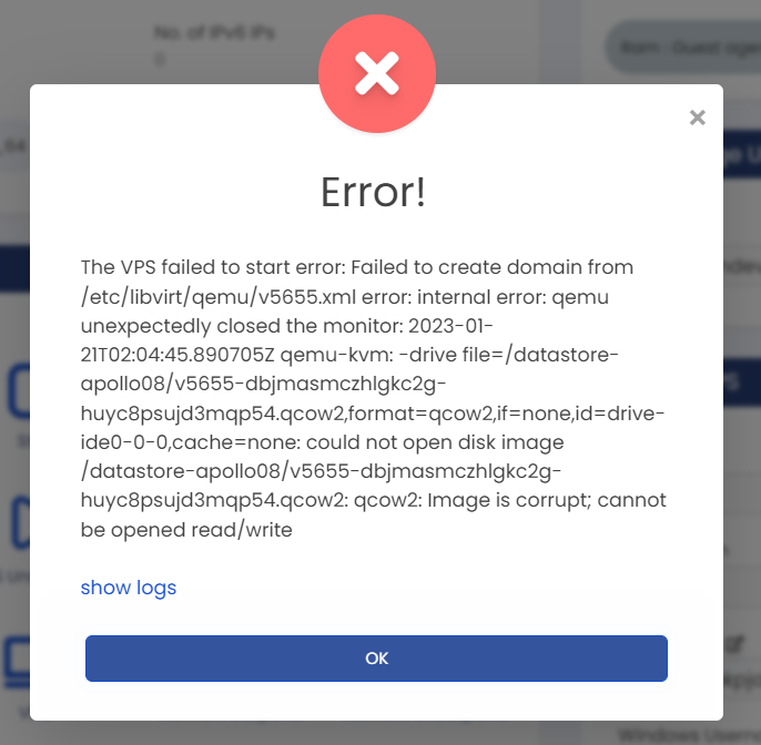 Cara Repair image vm yang corrupt