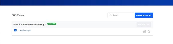 DNS ZONE berhasil ditambahkan