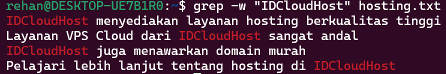 Mencari Kata yang Sama Persis dengan grep -w linux