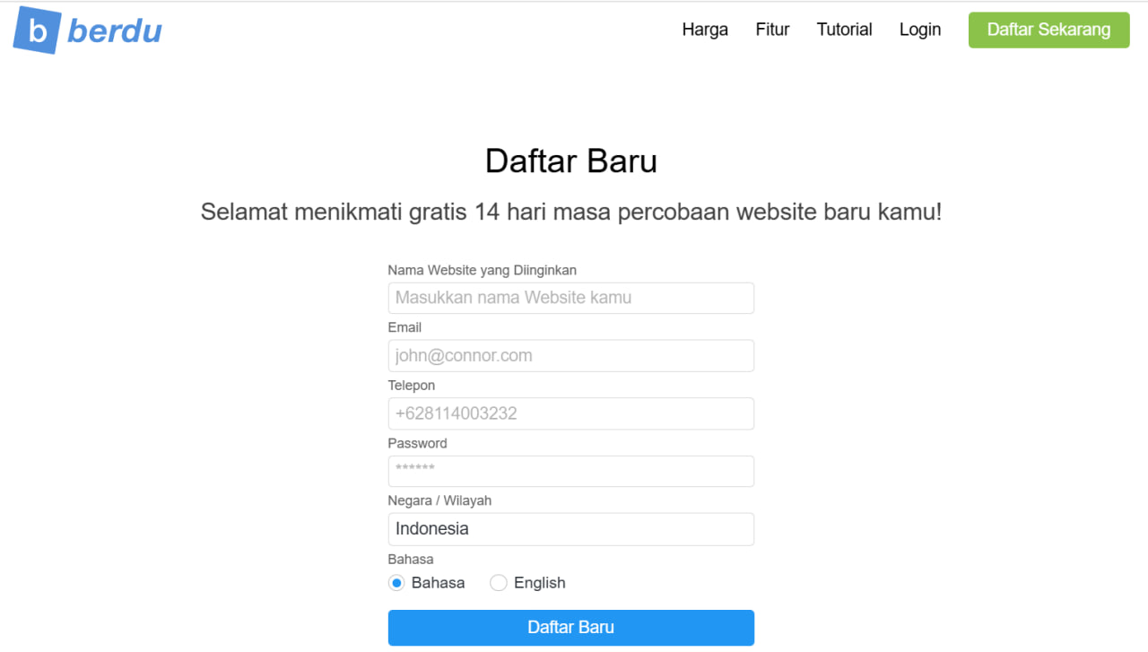 Buat Akun Berdu