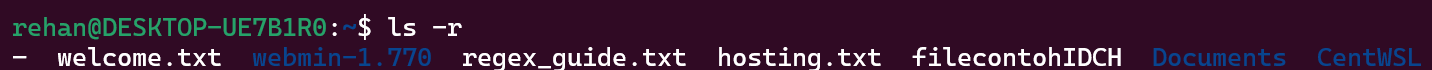 Perintah Linux opsi -r