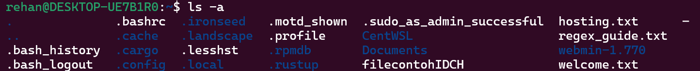 Perintah linux opsi -a