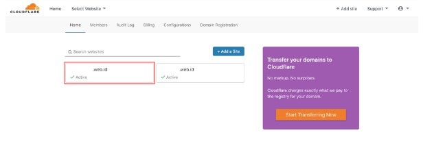 Pilih domain yang akan anda setting MX recordnya