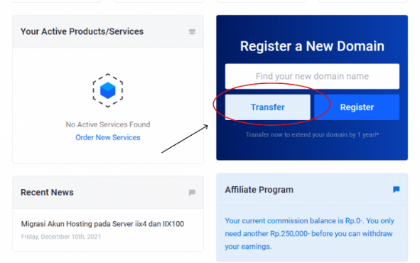 Silakan Pilih Transfer Domain