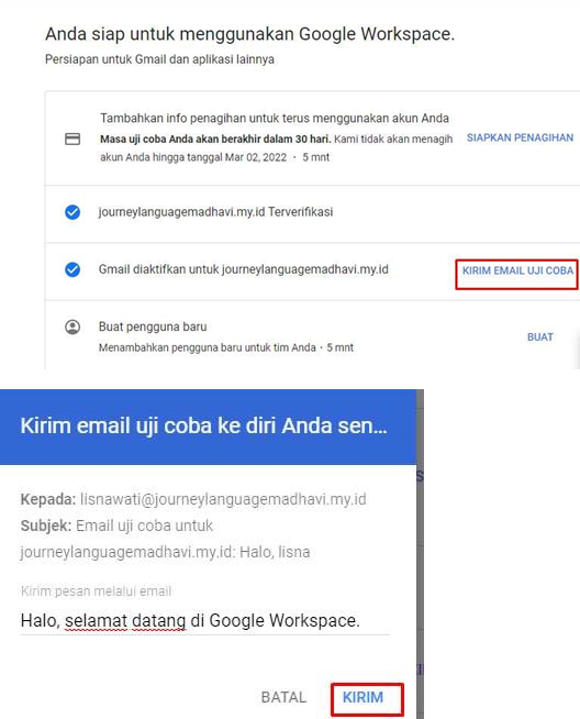 kirim email uji coba
