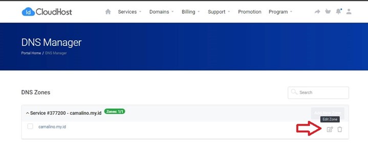 menambakan record dengan setting dns