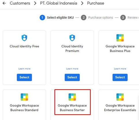 paket layanan Google Workspace