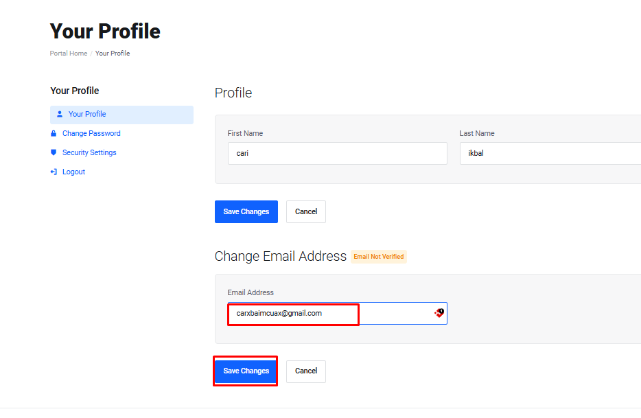Mengubah Email Owner di Client Area 
