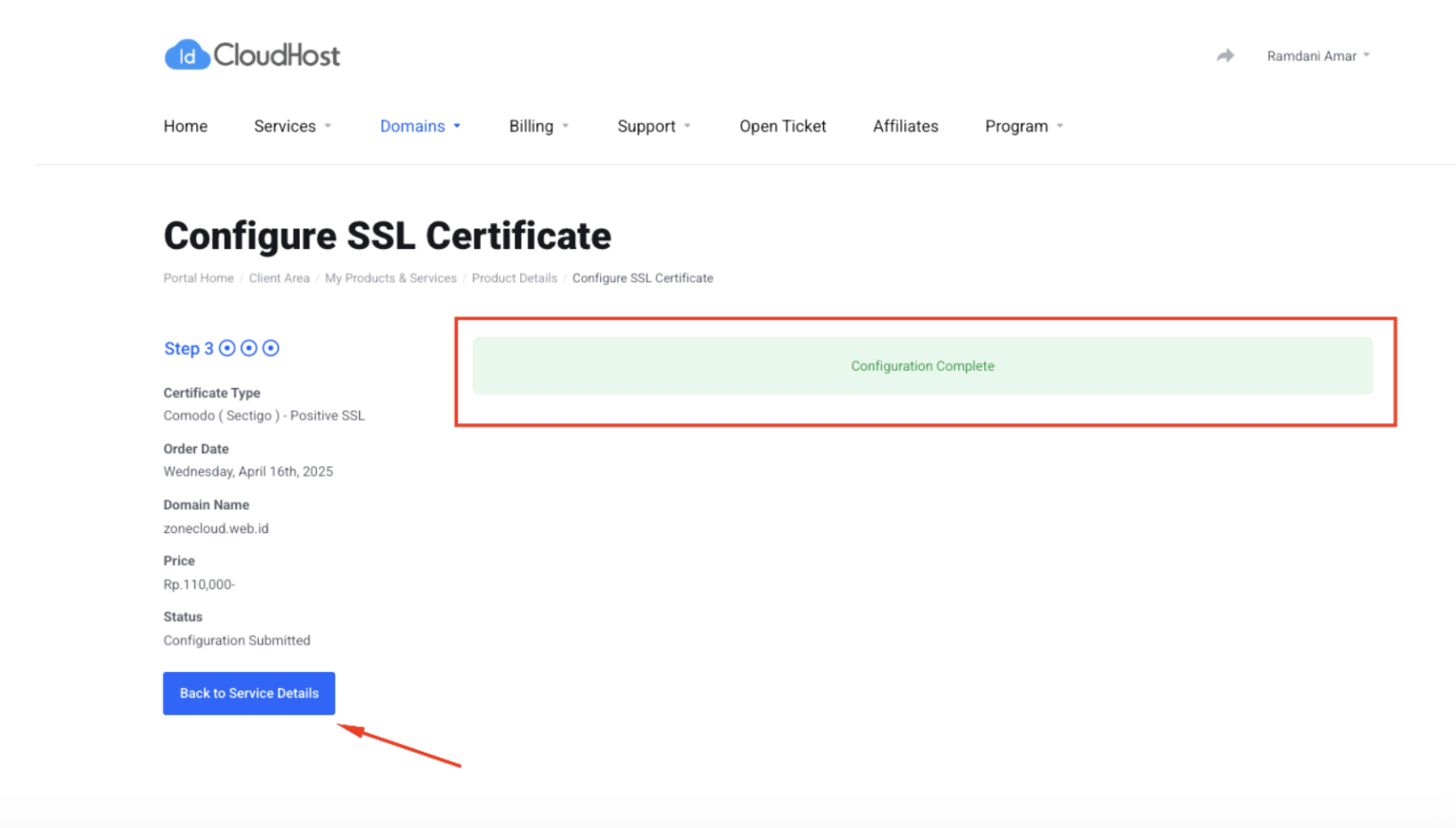 konfogurasi ssl comodo