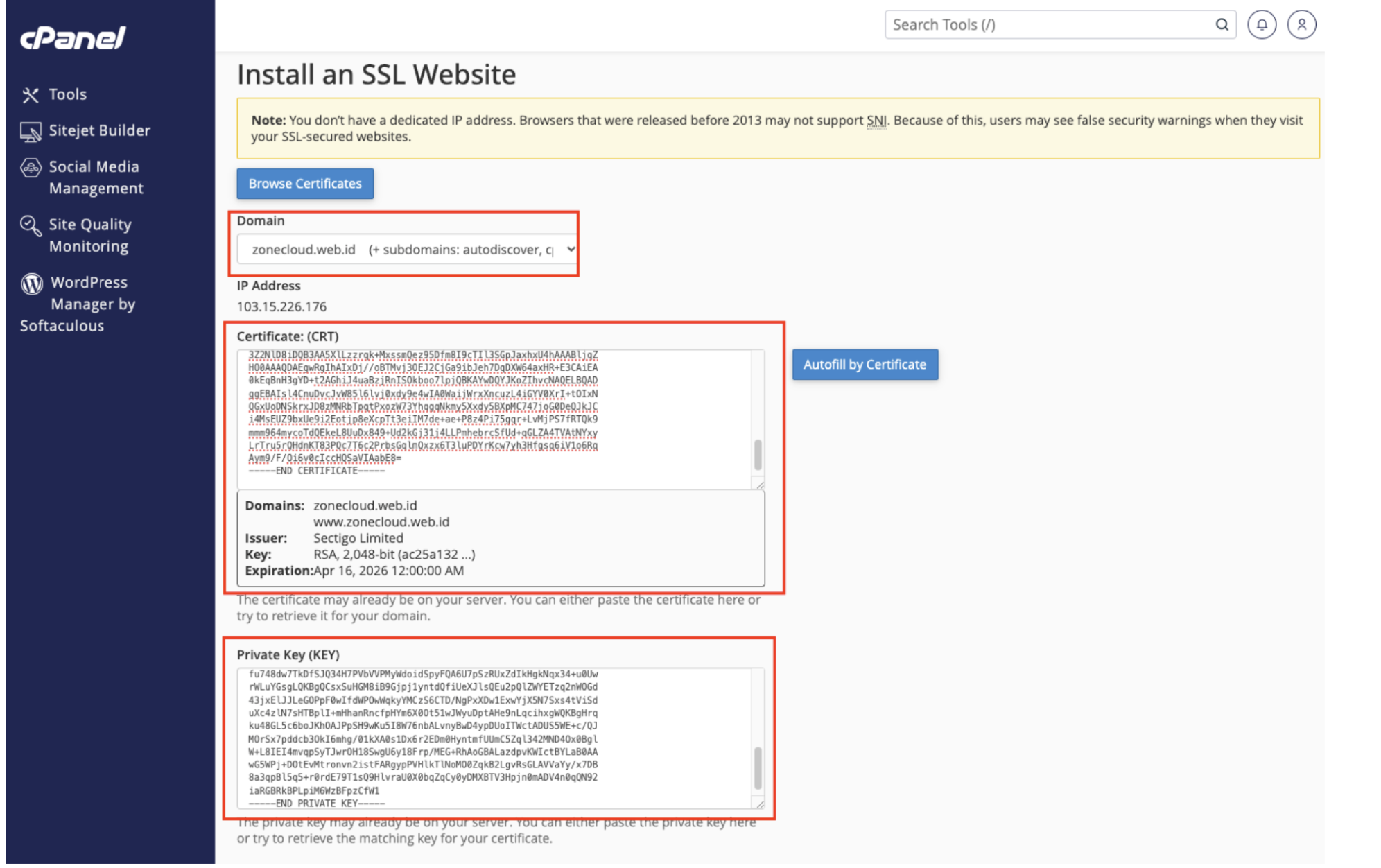 instal ssl comodo