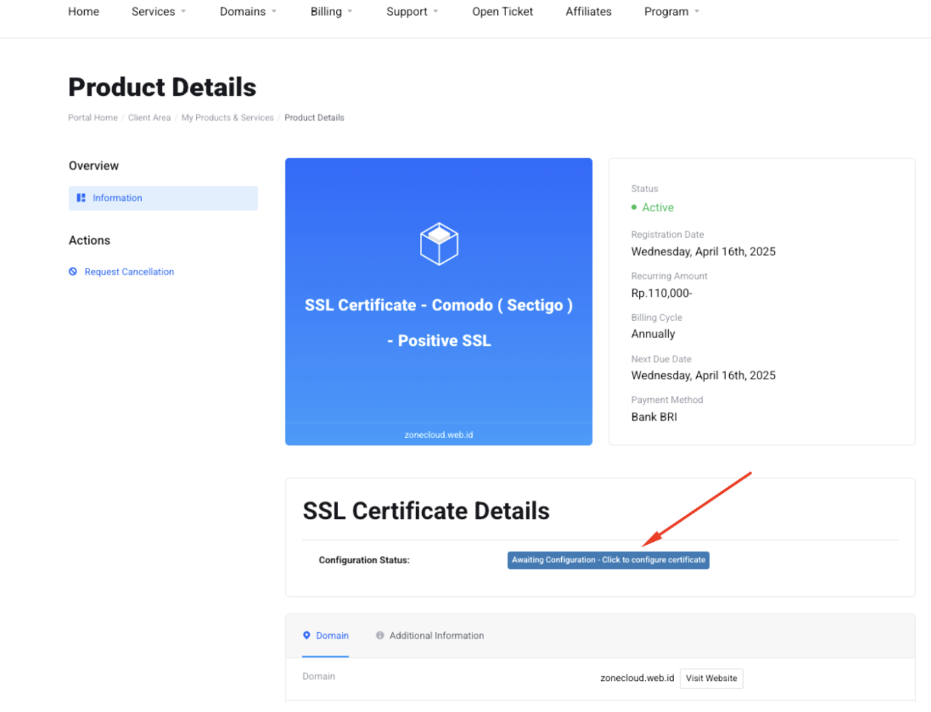 cara konfigurasi SSL Sectigo Comodo
