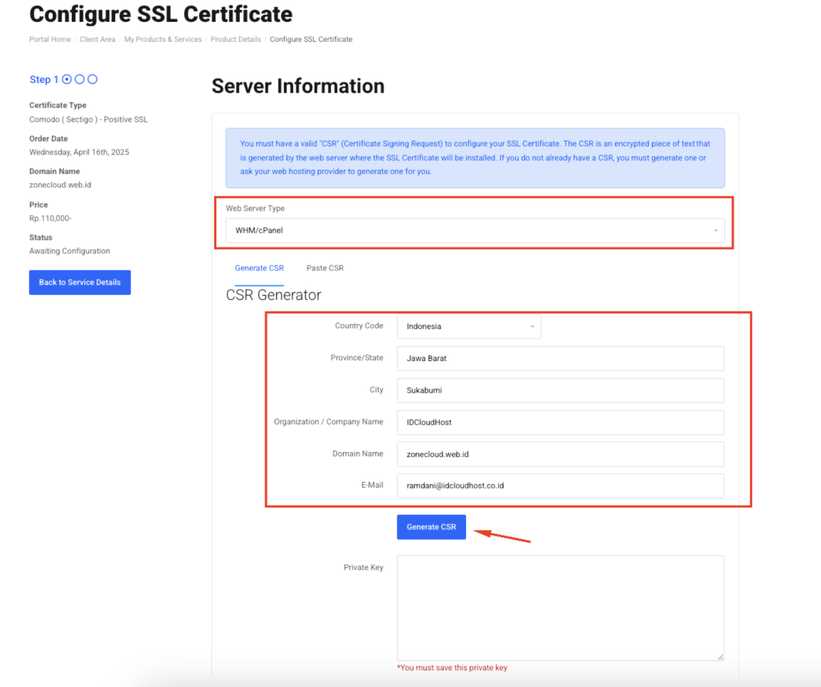 konfigurasi dan instalasi SSL Comodo di vps LEMP IDCloudhost