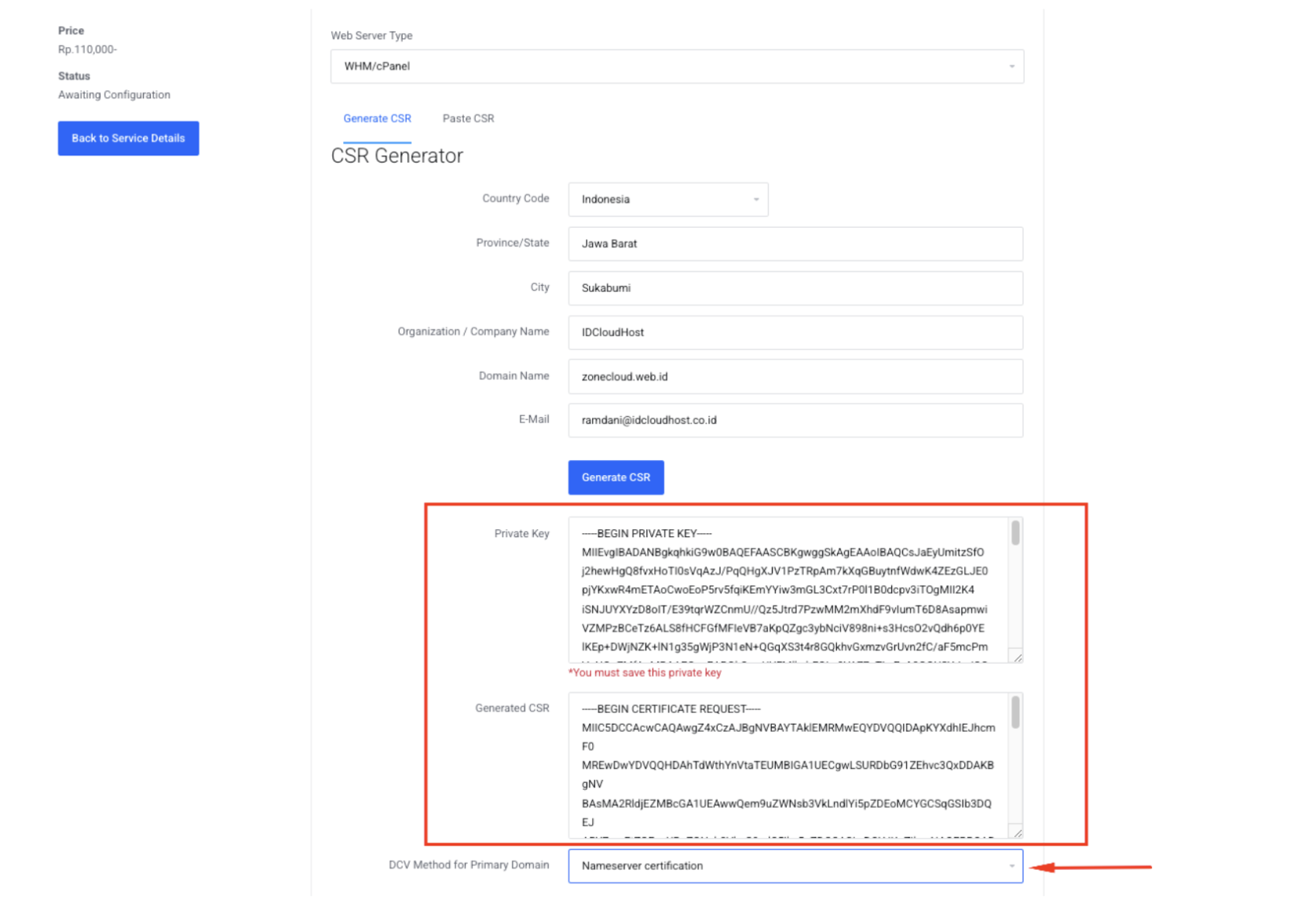 Konfigurasi SSL Comodo (Sectigo) di IDCloudHost
