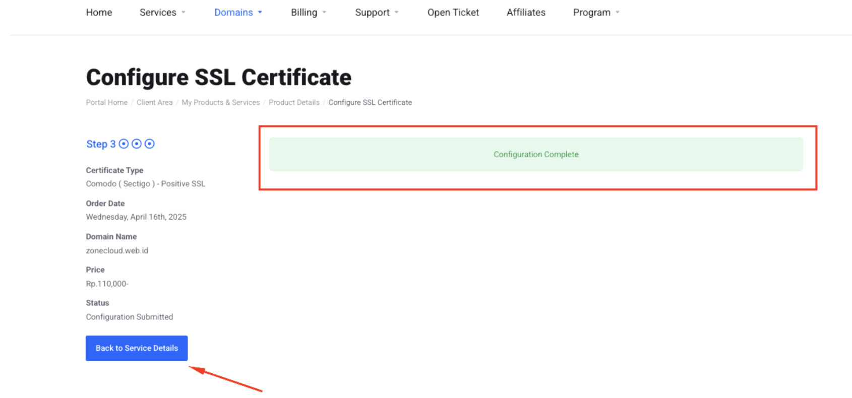 Konfigurasi SSL Comodo (Sectigo) di IDCloudHost