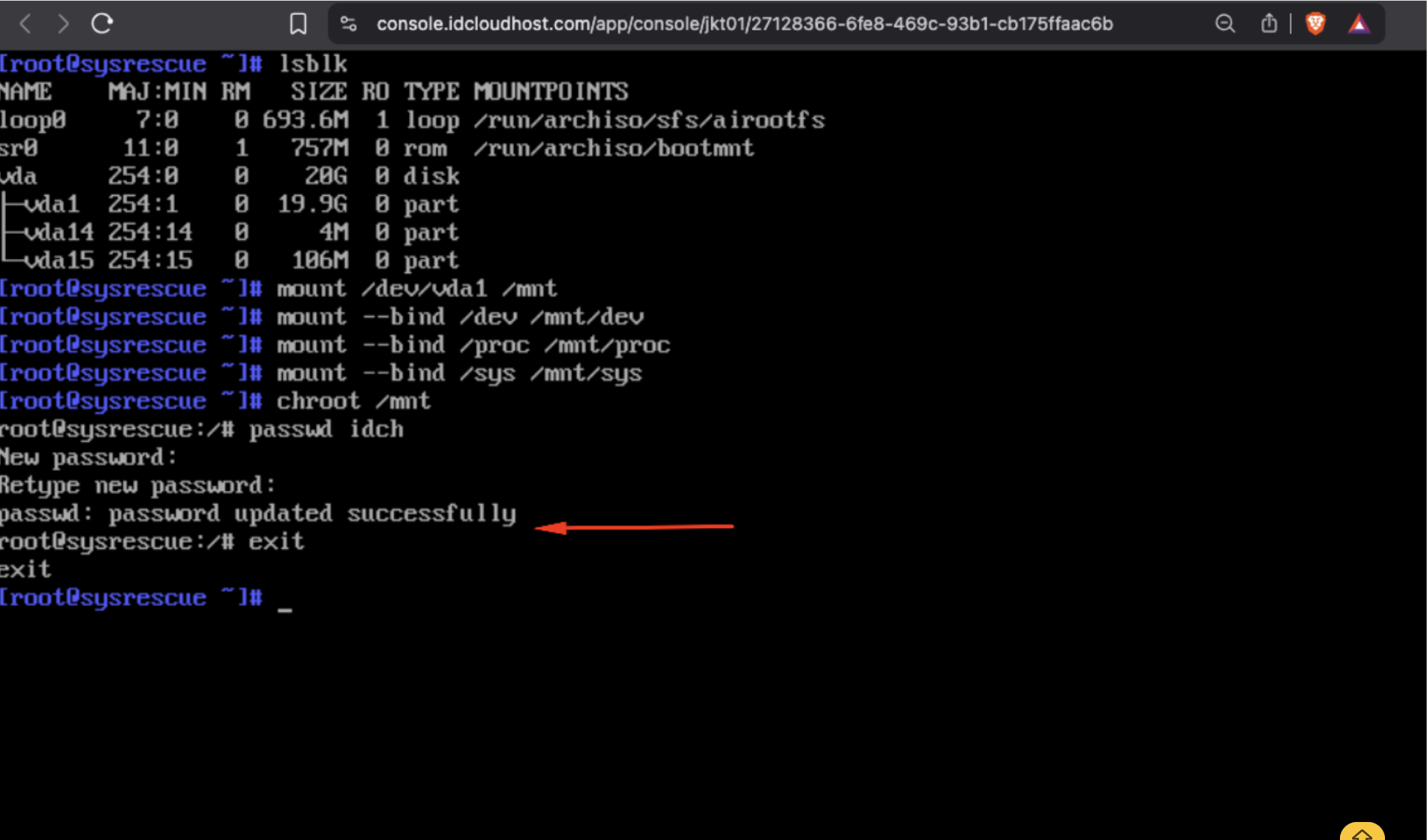 Ubah Password Cloud VPS melalui Rescue Mode 