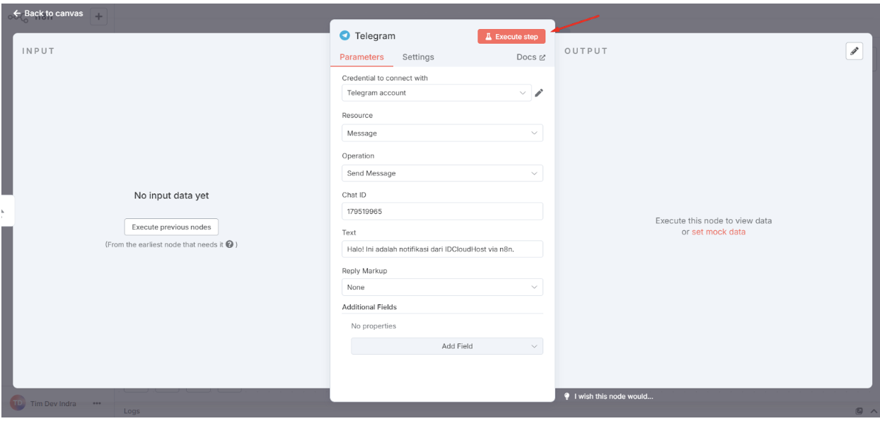 Notifikasi Telegram otomatis n8n