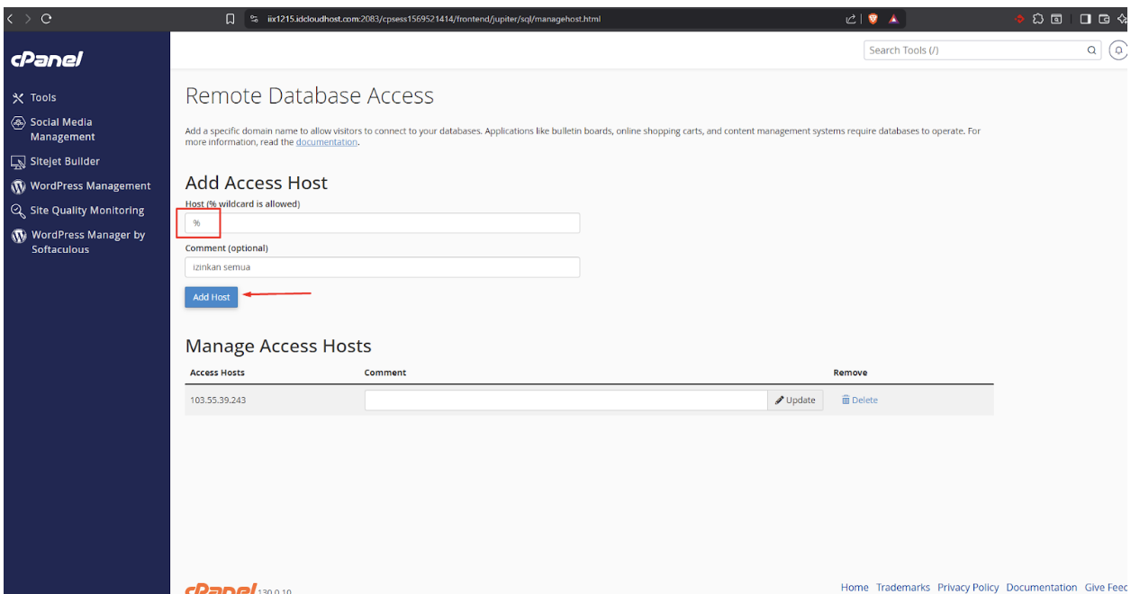 Remote Database MySQL 