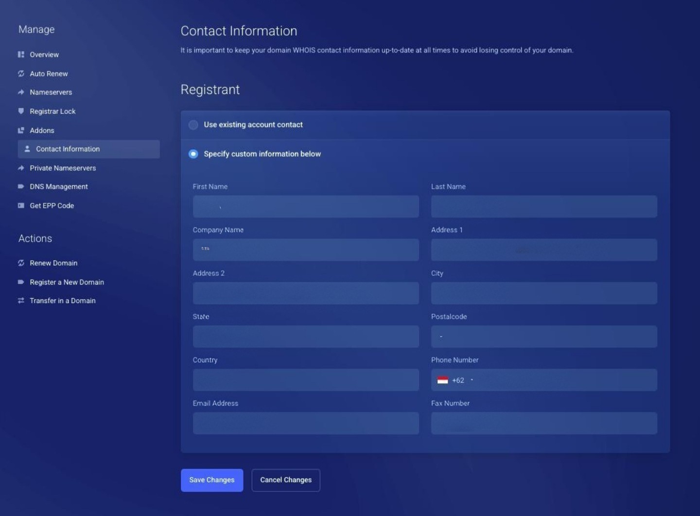 Cara Mengubah WHOIS Domain di Client Area 