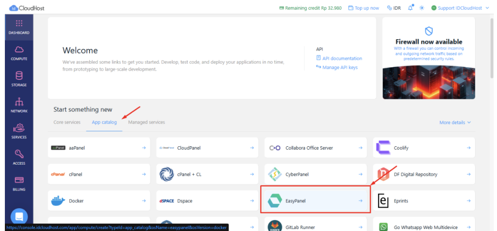 Cara Install Easypanel di Cloud VPS IDCloudHost - IDCloudHost