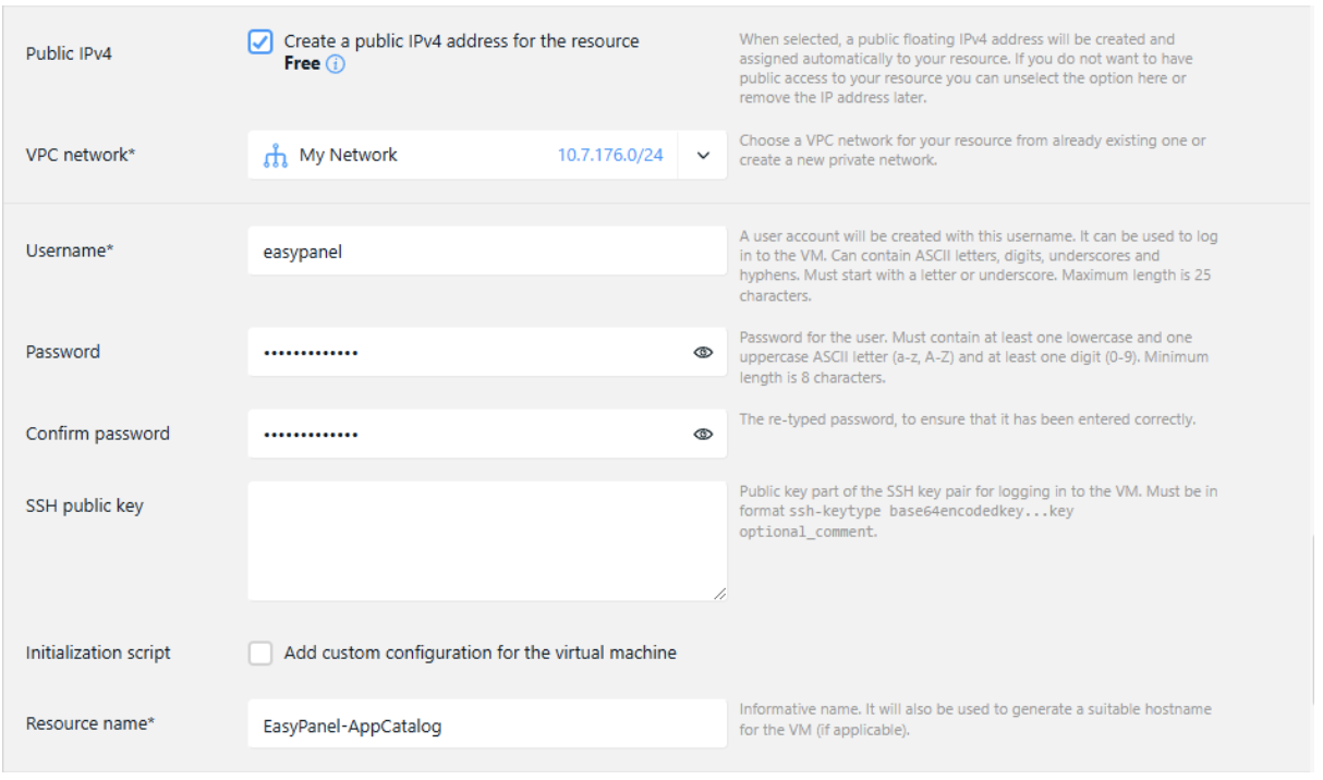Install easypanel cloud vps