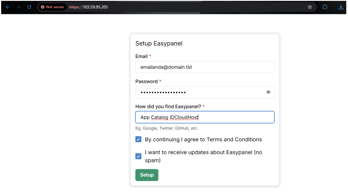 Install easypanel cloud vps