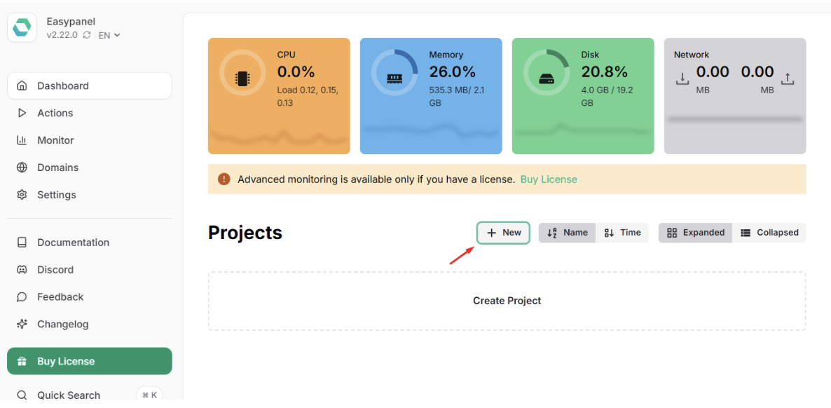 Install easypanel cloud vps