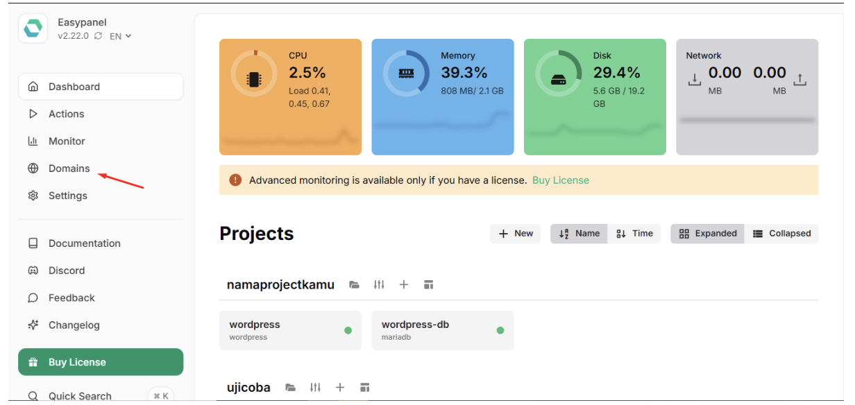 easypanel cloud vps idcloudhost