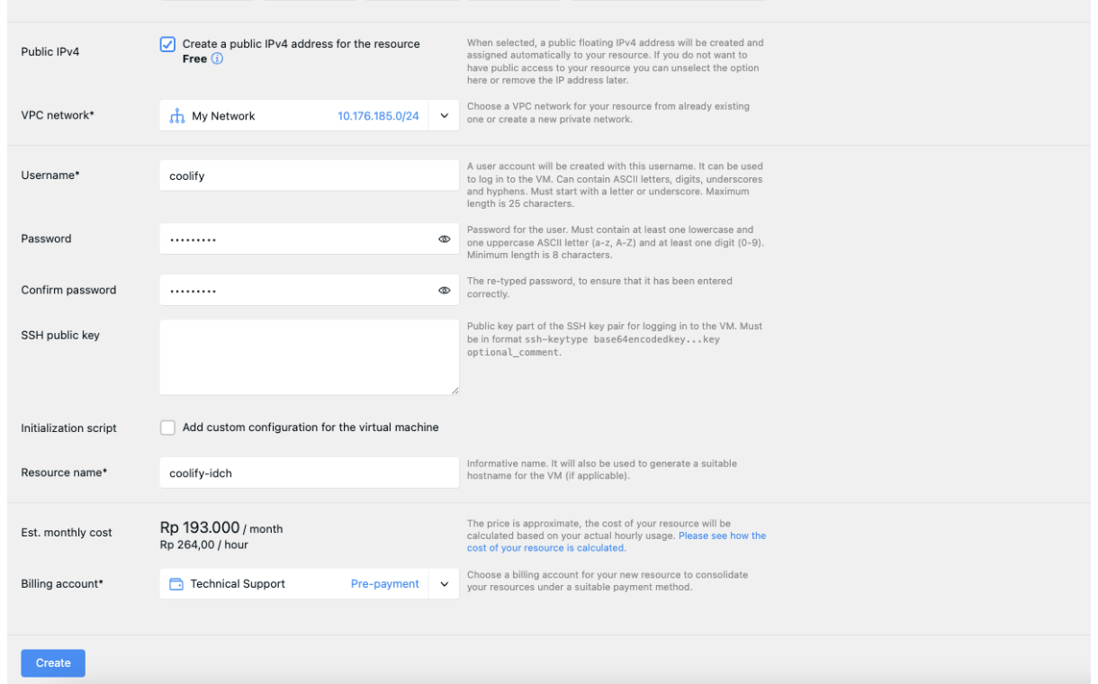 Install Coolify Cloud VPS IDCloudHost