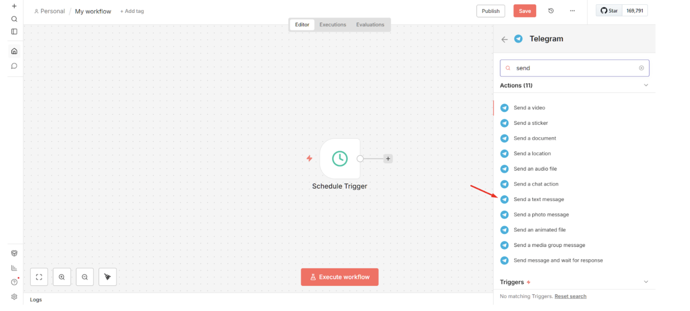 schedule workflow n8n