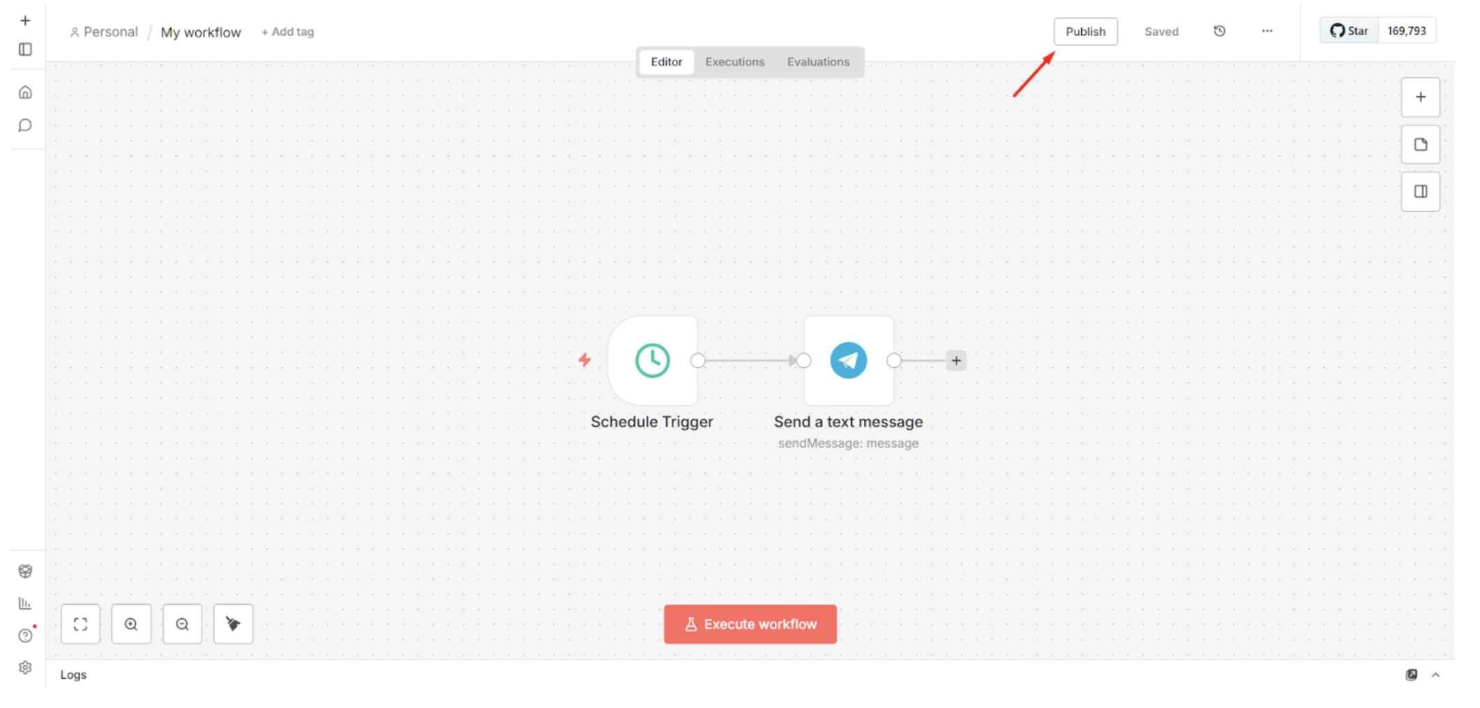 schedule workflow n8n