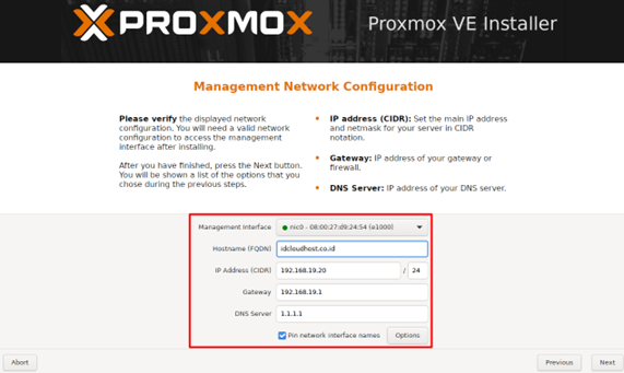 proxmox installer