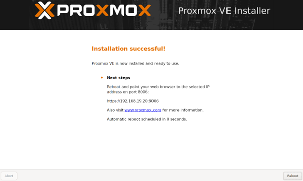 instal proxmox