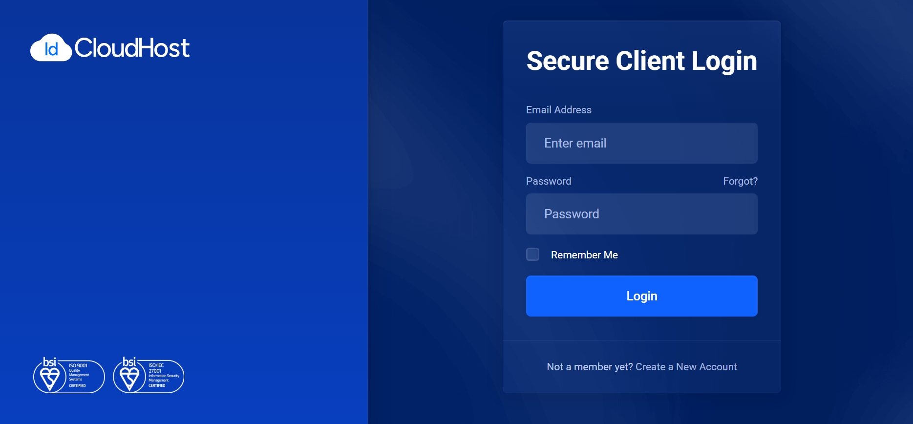 laman login client area IDCloudHost