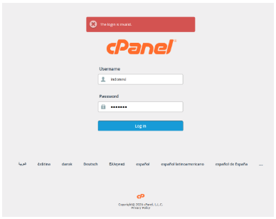 server login cPanel