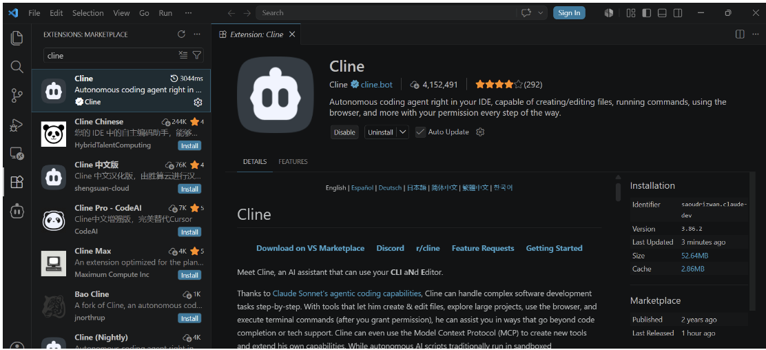 AI agent cline