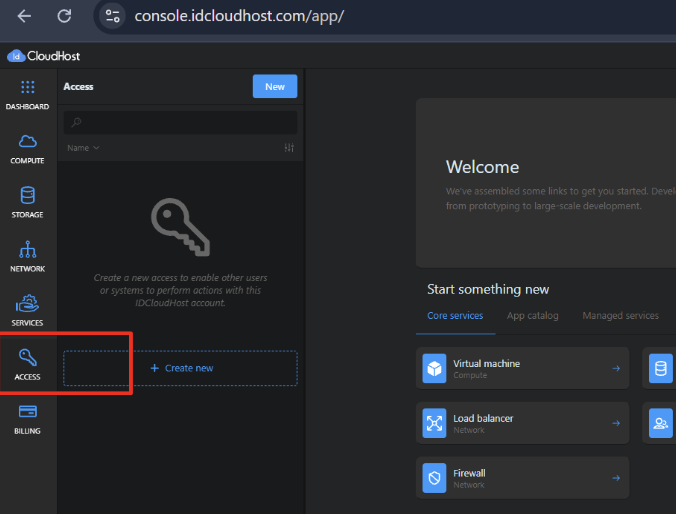 console idcloudhost