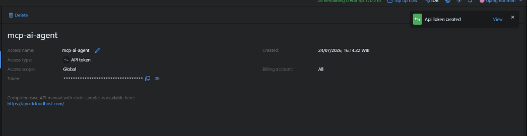 console idcloudhost