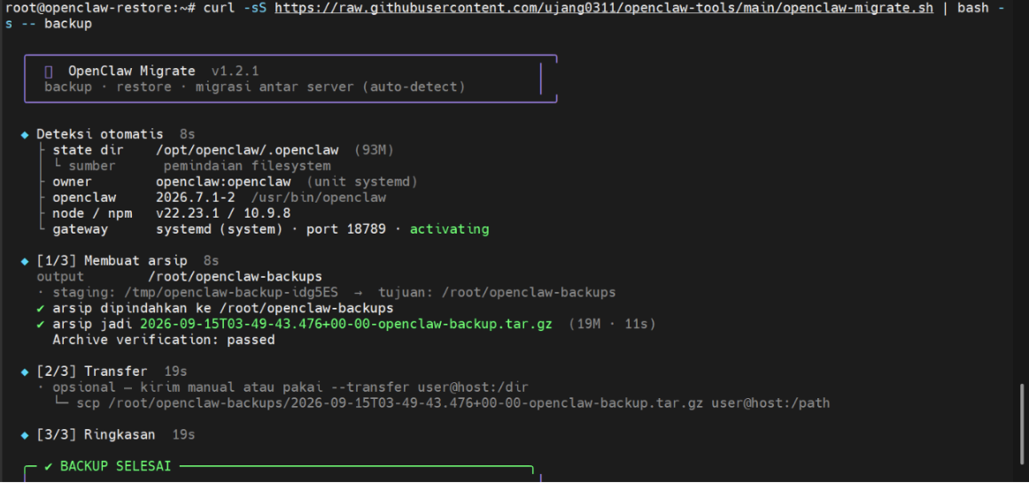 backup openclaw
