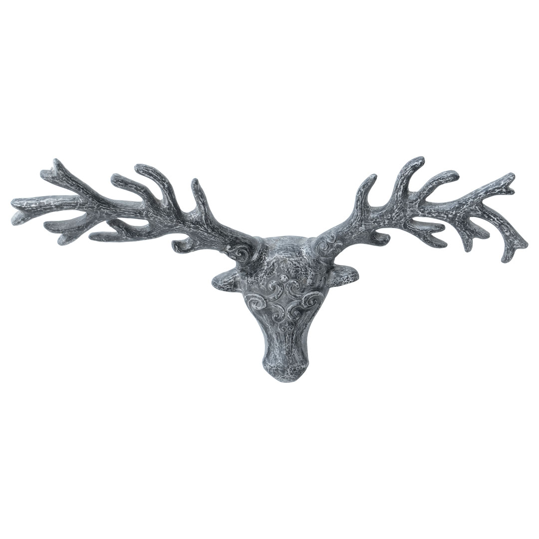 Antlers Head - L - Black Silver TP