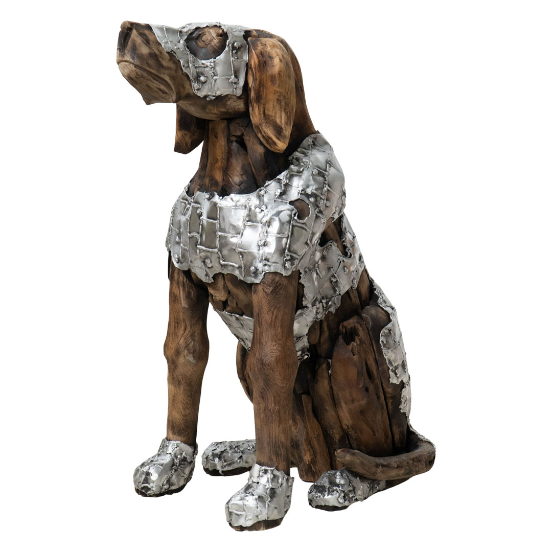 Anjing Duduk - L - Natural Silver