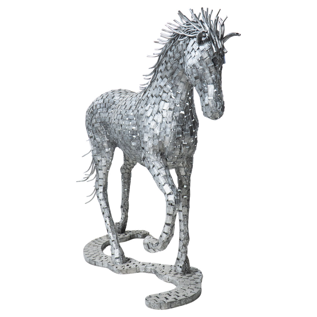 Walking Flat Pipe Horse - J - Black Silver TP