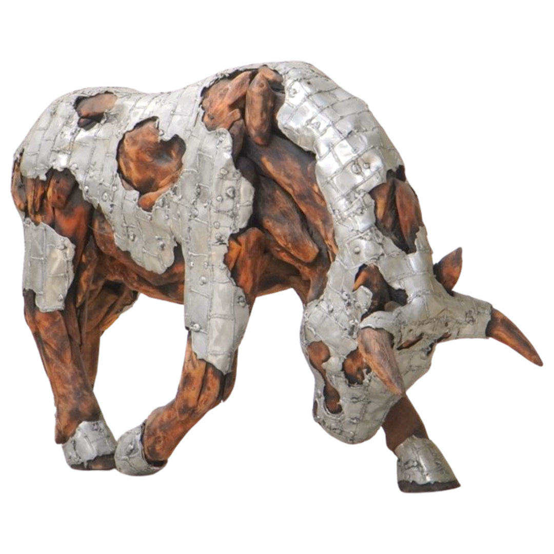 Banteng Nyruduk - L - Natural Silver